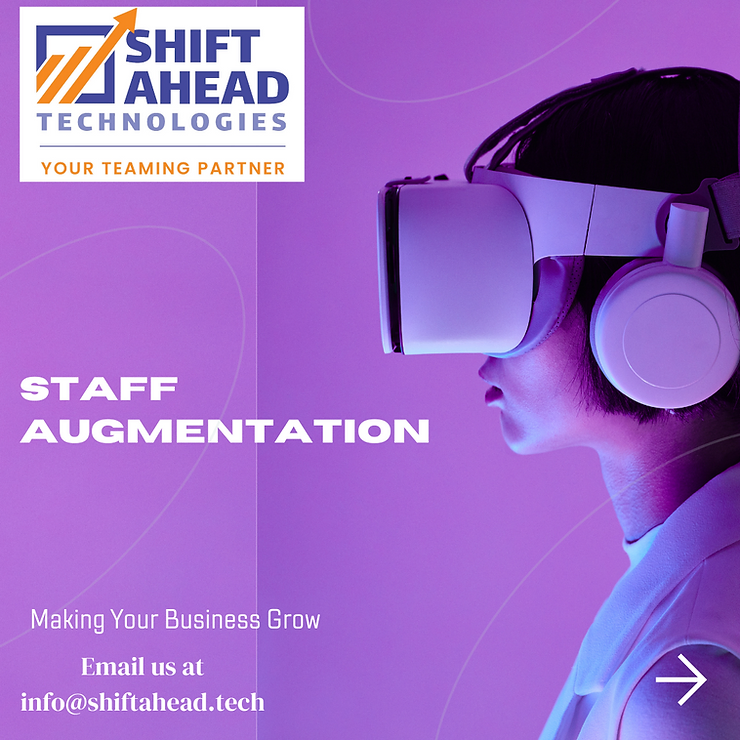 Illustration of gears symbolizing efficiency with text 'IT Staffing Augmentation: Elevate Your Team's Performance with ShiftAhead